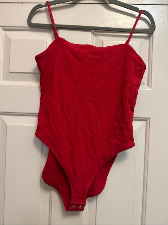 Old Navy Tops - Old Navy Red Ribbed One-Piece Bodysuit